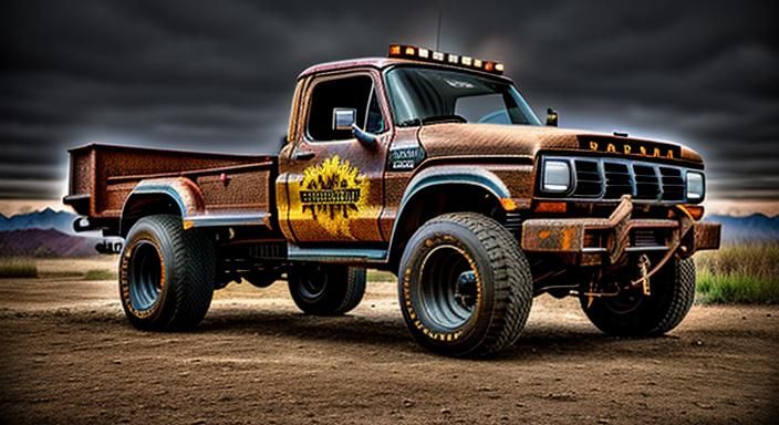 2000's 4x4 Tow Truck Rat Rod: Digital Matte Painting