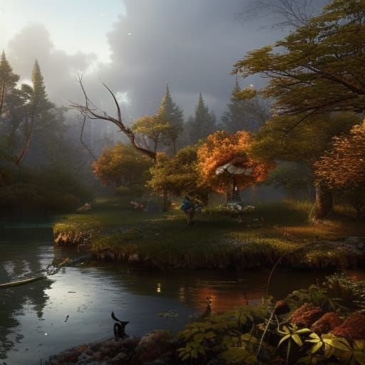 Detailed Computer World in Hyperrealistic Digital Art