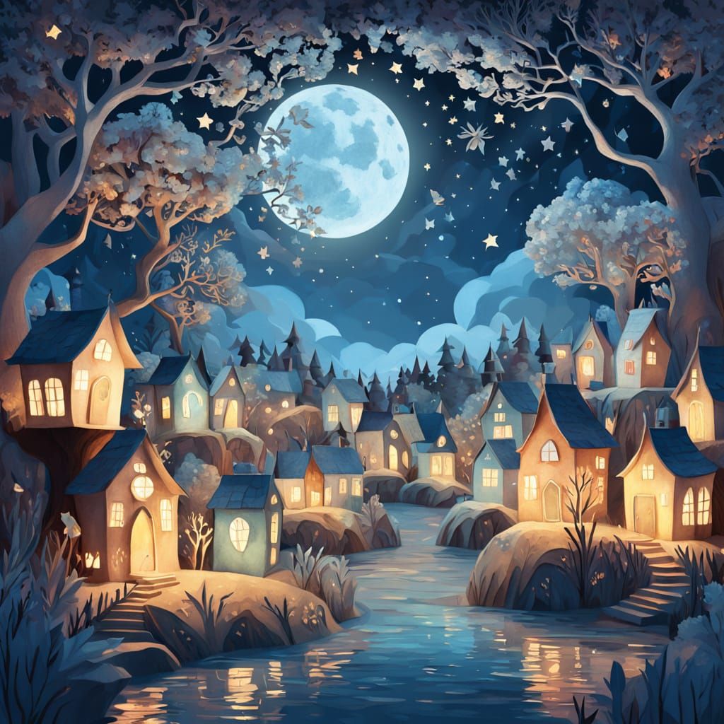 Enchanting Paper Village Glows with Lantern Light