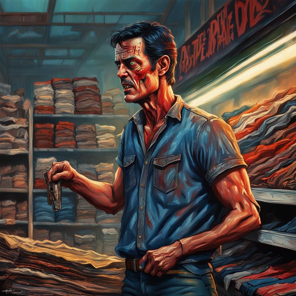 Evil Dead Ash's Hyperrealistic Pants Shopping Spree