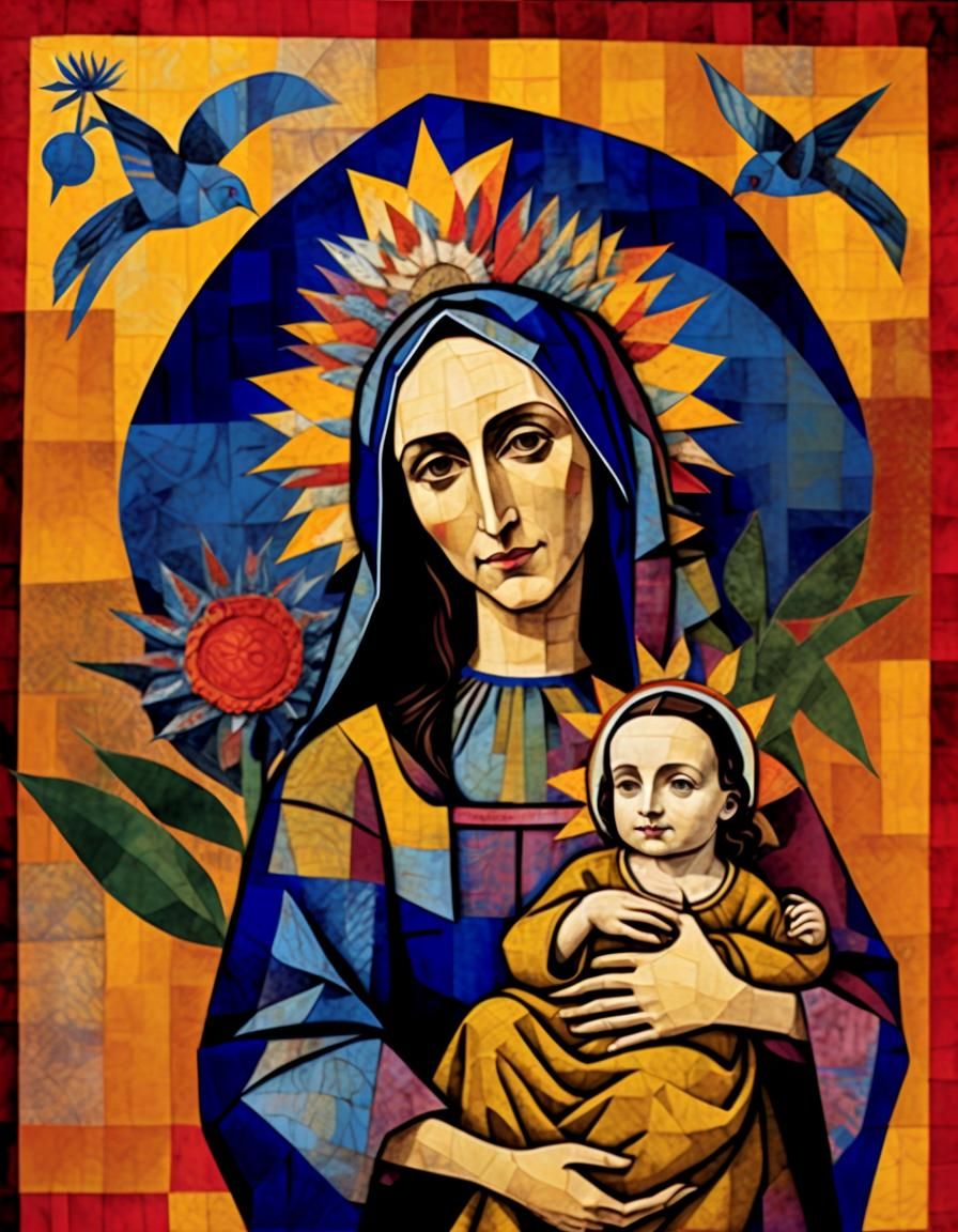 Virgin Mary and baby Jesus.