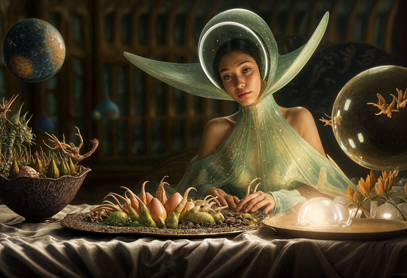 Exquisite Alien People and Pets in Surreal Style