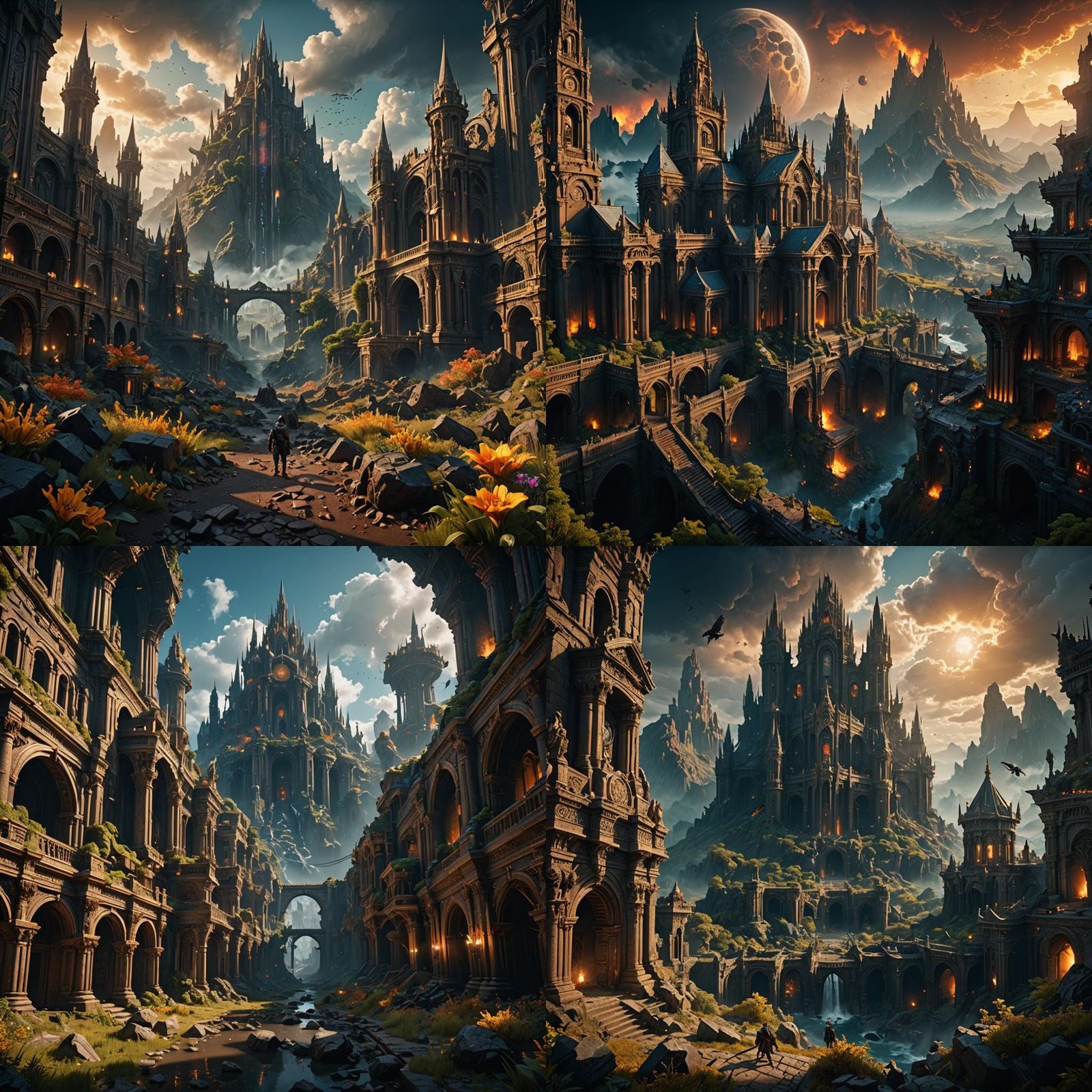 Detailed Apocalypse Matte Painting in Deep Color