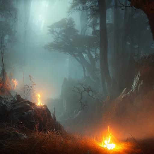 Mystical Cave with Bats: Dark Fantasy Concept Art