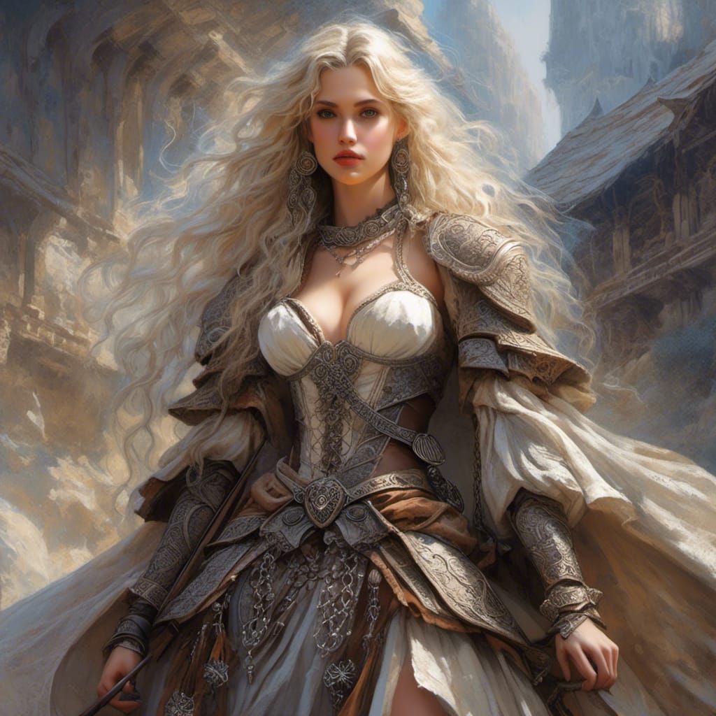 Beautiful Woman in Tavern: Sketch Illustration