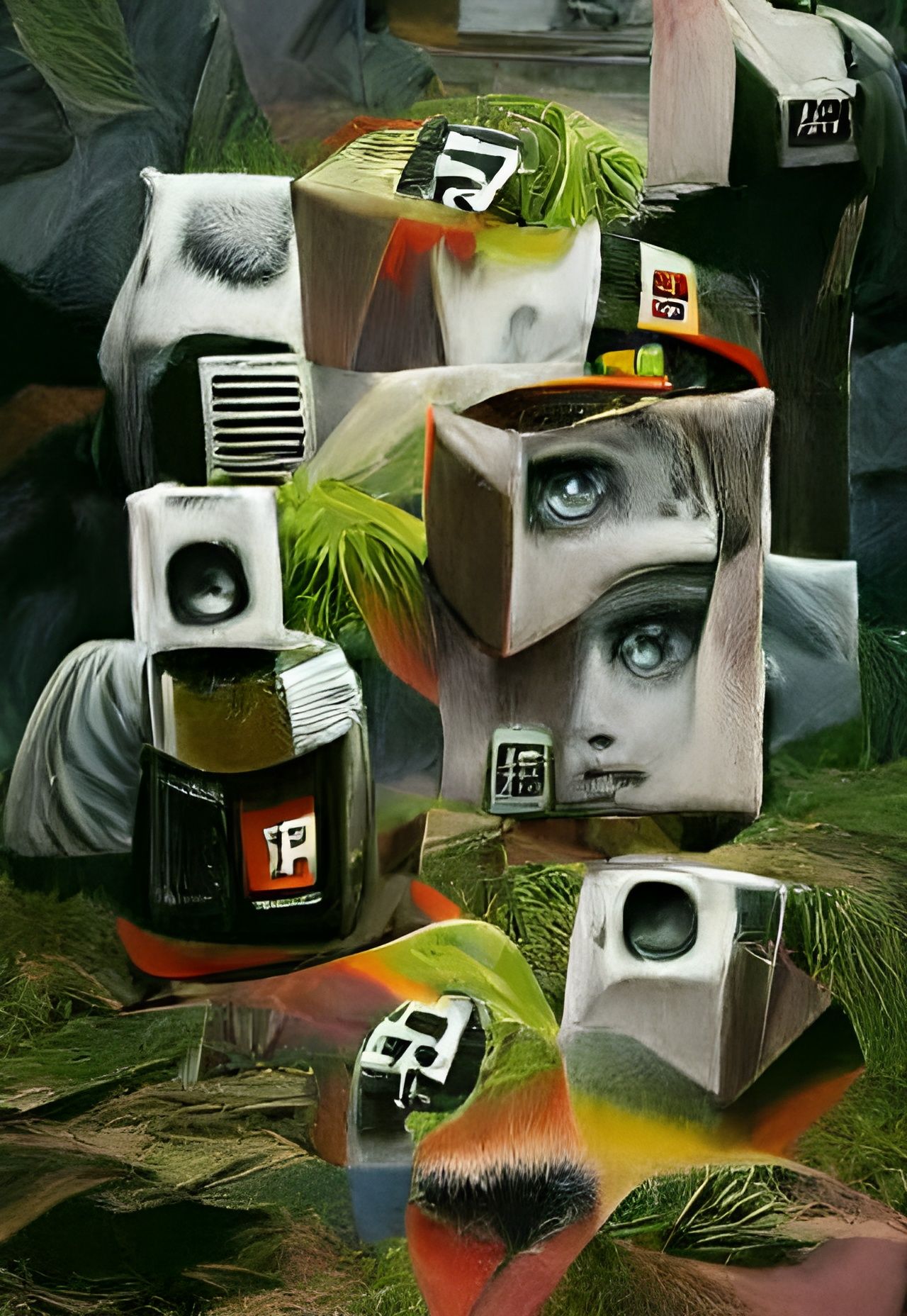 Boombox Cubes Jamaica: Cubist Art in Fluorescent Spray Paint