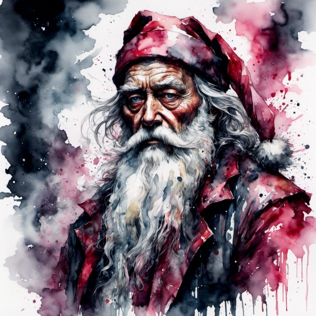 Whimsical Santa Claus in Van Gogh Style