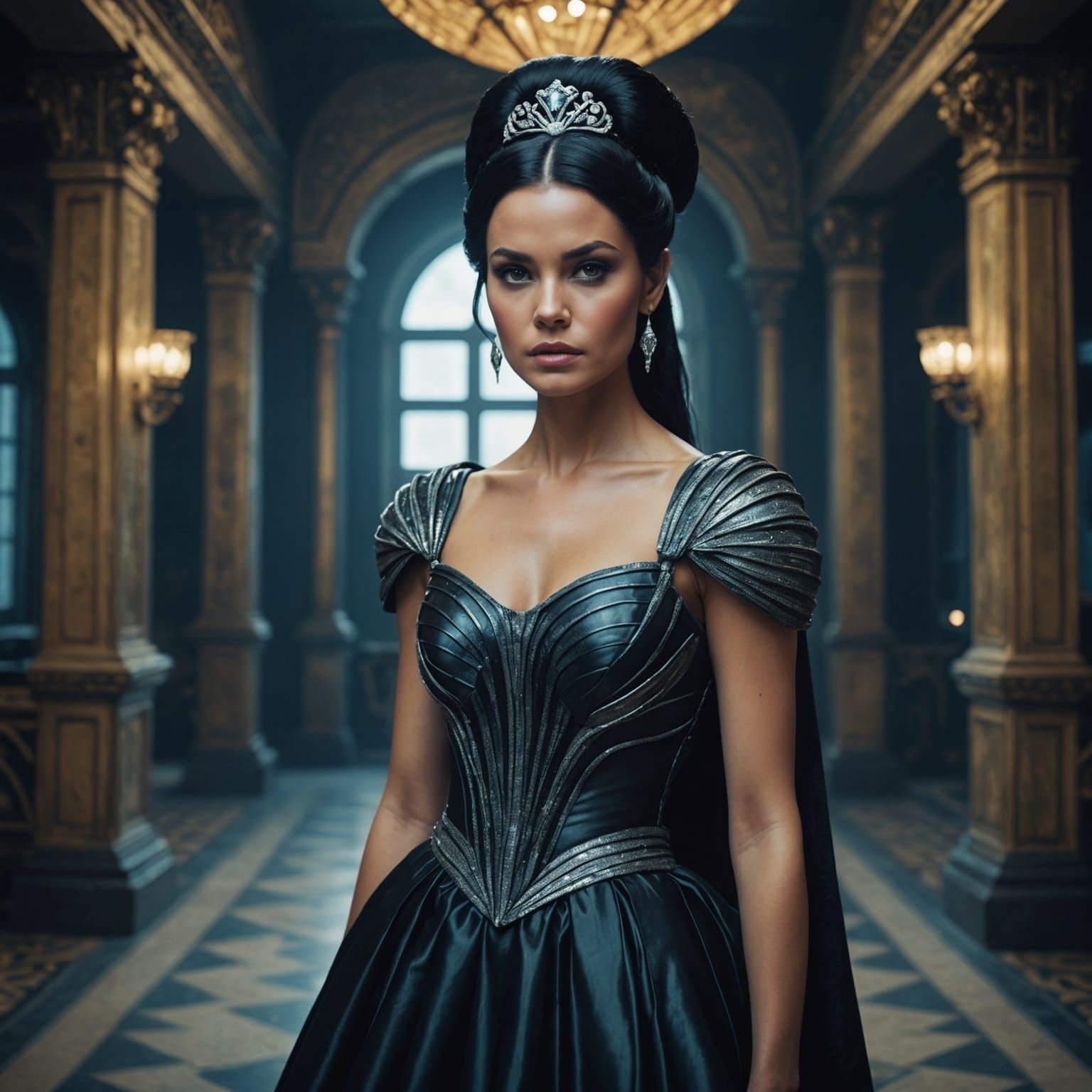 Galactic Princess in Royal Futuristic Palace