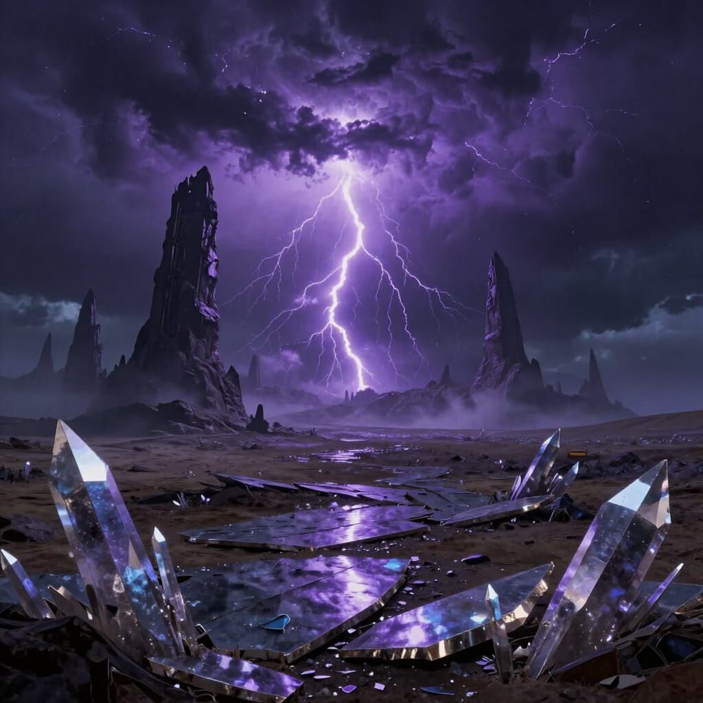 Epic Fantasy Storm on Roshar With Crystalline Shards