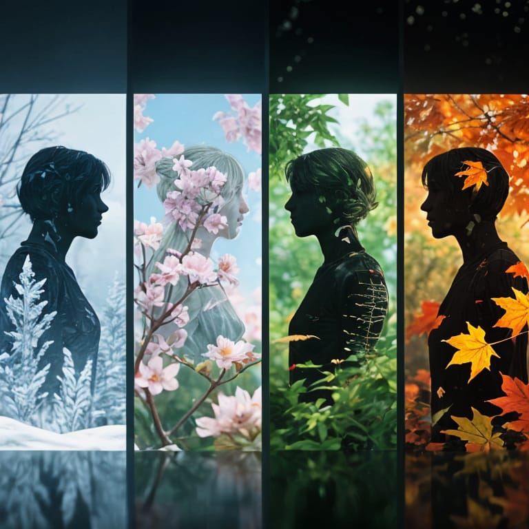 Glitchcore Seasons in Silhouette