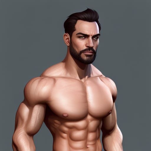 Victorian Mage Bodybuilder Portrait in Artgerm Style