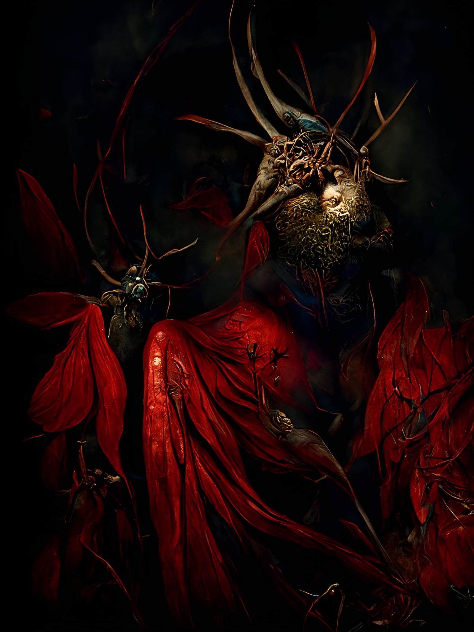 Demonic Huntsman in Dark Forest, Digital Matte Painting