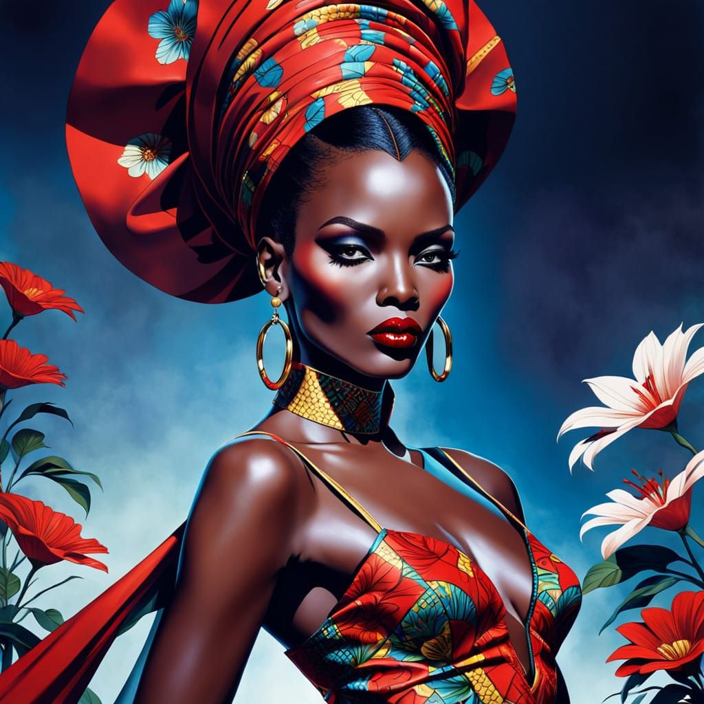 Ethereal Senegalese Goddess Exudes Glamour in Hyper-Real Pop...