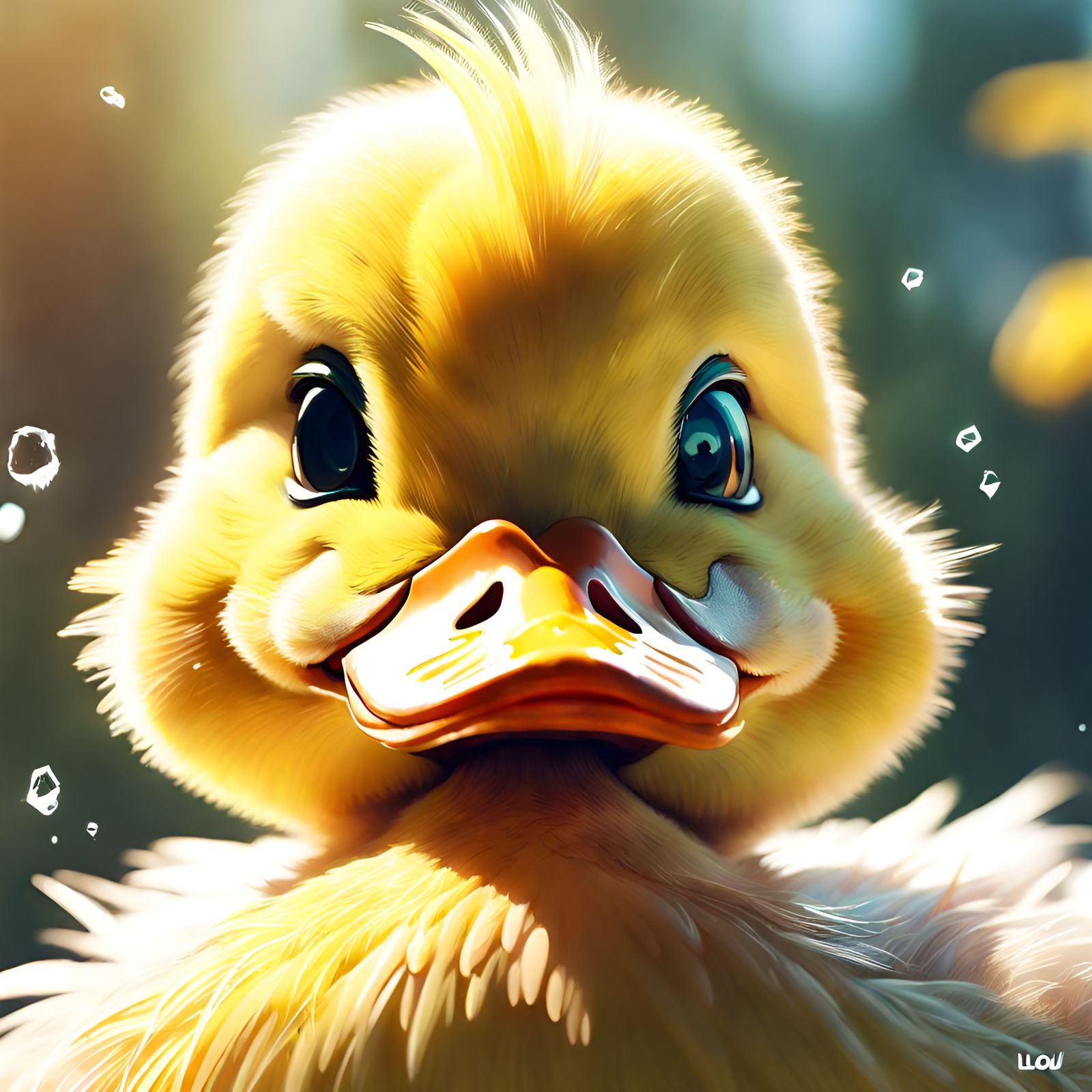 Laughing Duckling Portrait in Detailed Digital Art Style