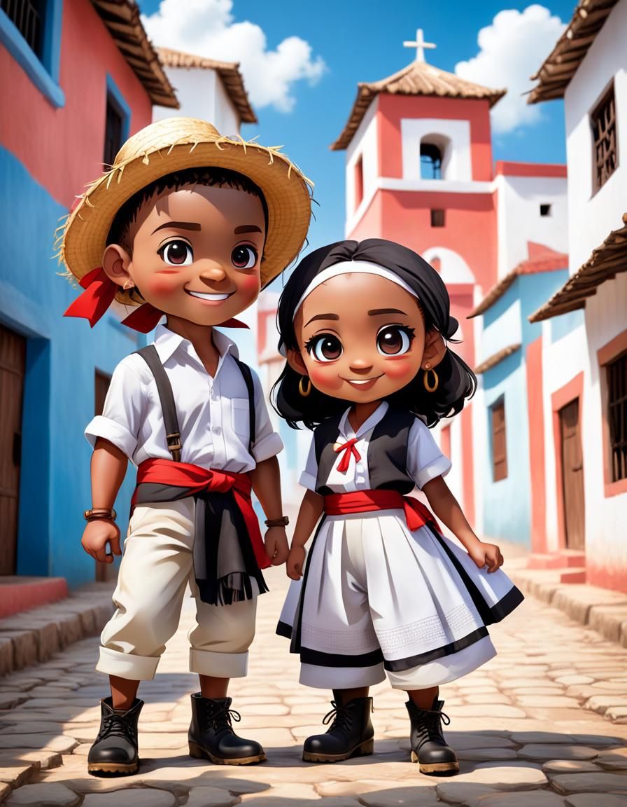 Chibi Children in Santo Domingo: A Heartwarming Scene