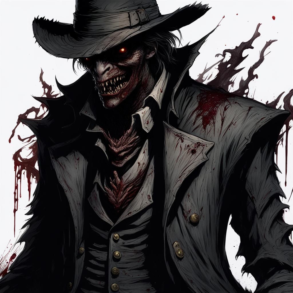 Creepy Bloodborne Monster Man in the Dark