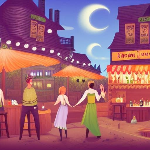 Medieval Kombucha Festival in a Fantasy Town