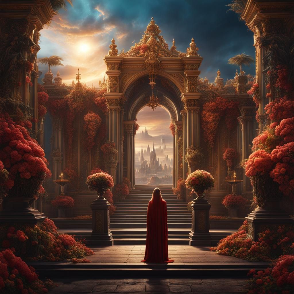 Heavenly Afterlife Scene in Detailed Matte Painting