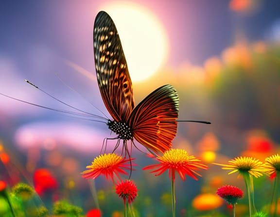 Colorful Butterfly in Pixar Animation Style