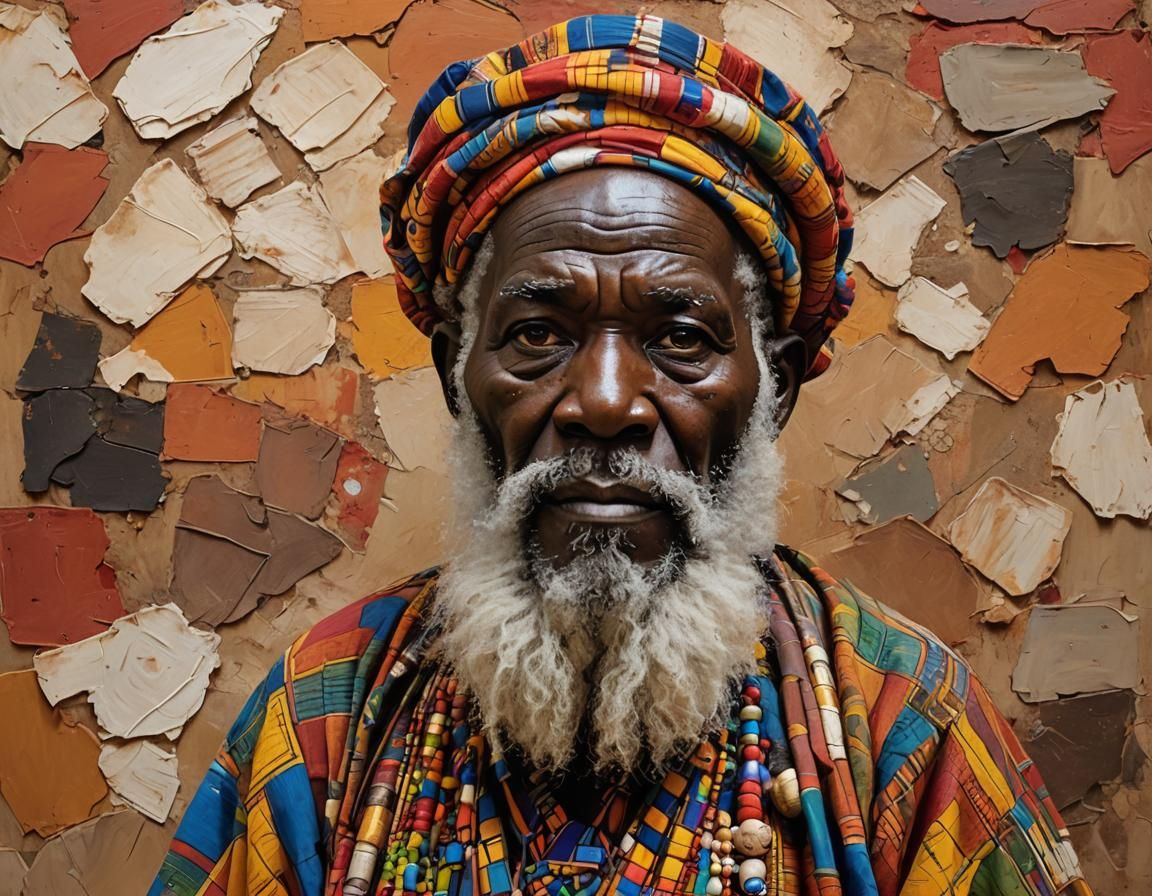 Luganda Man Portrait in Expressive Realism Style