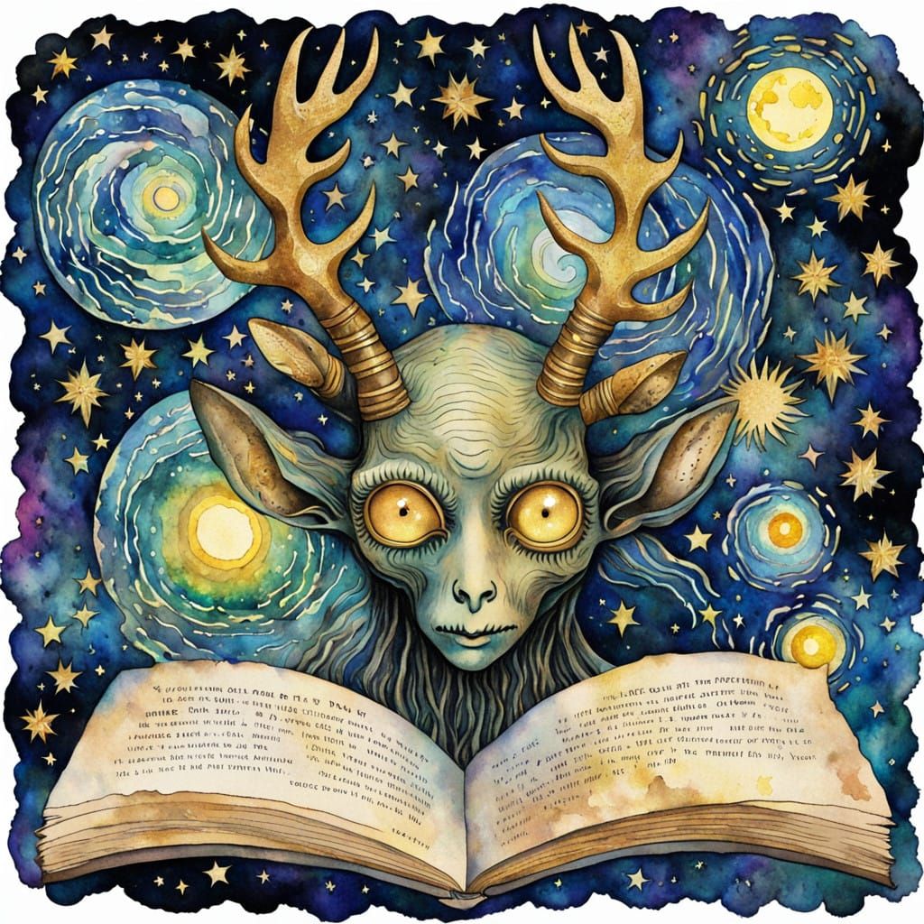 Enchanting Alien Portrait in Watercolor