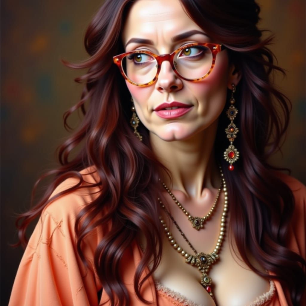 Bohemian Elder Portrait in David C. Driskell Style