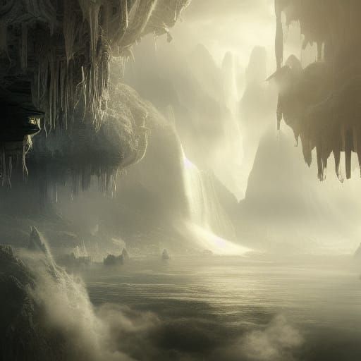 Epic Liquid Flowing: Digital Matte Painting