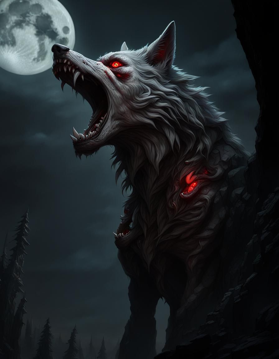 Hyperdetailed Werewolf Transformation in Dark Fantasy Style