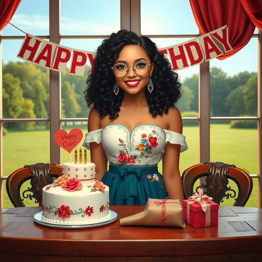 Happy Birthday Mirabel: Hyperdetailed Summer Portrait