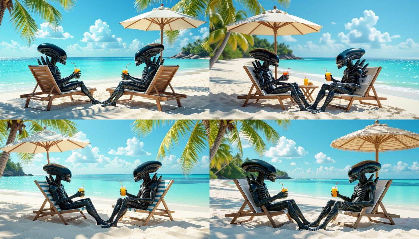 Xenomorphs on Vacation: A Tropical Beach Getaway