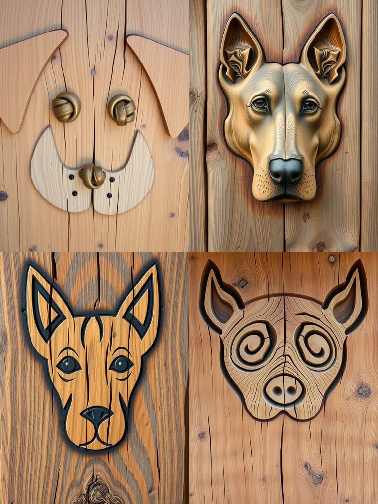 a plank of wood that looks like it has a dog face in it