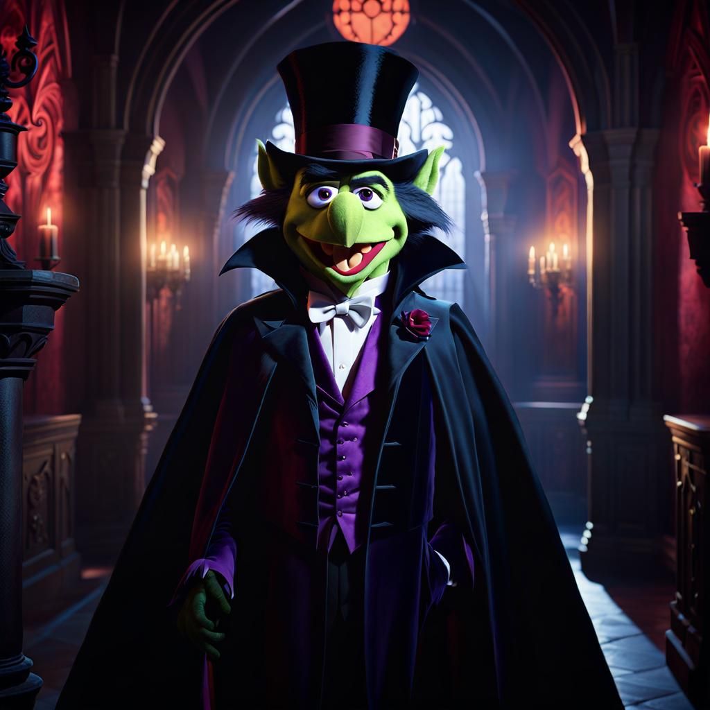 Count von Count in Grand Castle Hall as 3D Art