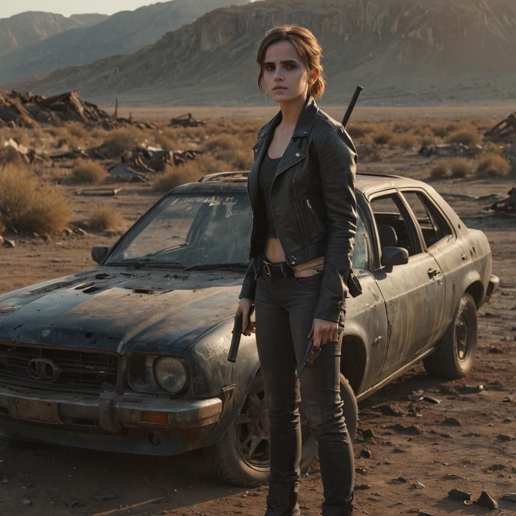 Emma Watson in Post-Apocalyptic Landscape: Cinematic Realism