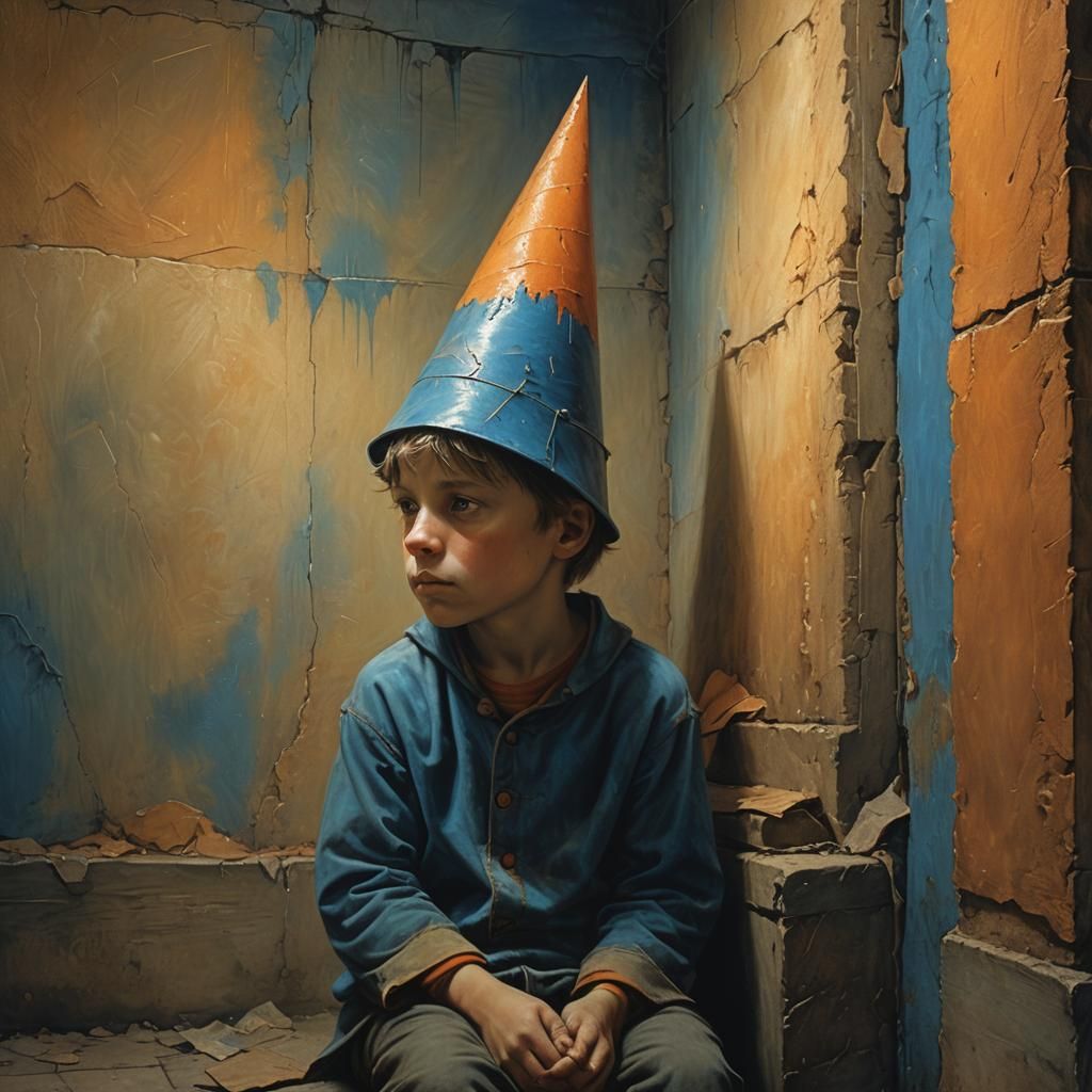 Boy in Dunce Hat: Fantasy Matte Painting