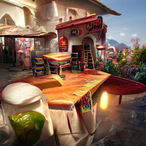 Detailed 3D Cantina Render in Unreal Engine