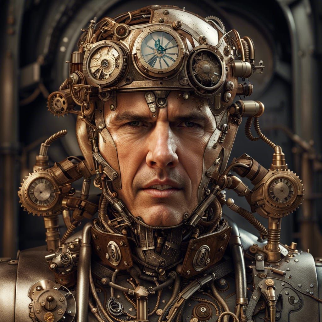 Steampunk Tom Cruise in Hyperrealistic Style