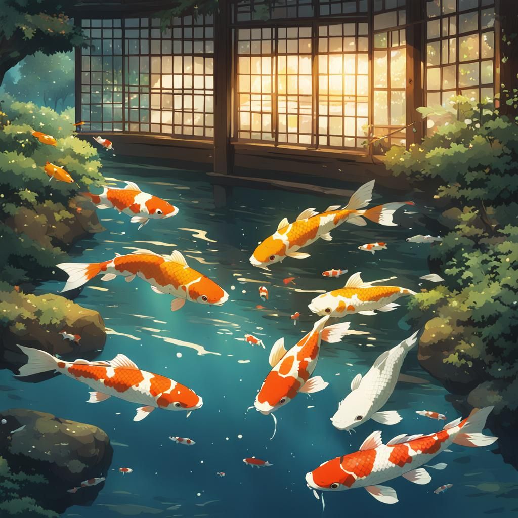 Koi Fish in Anime Style Visual