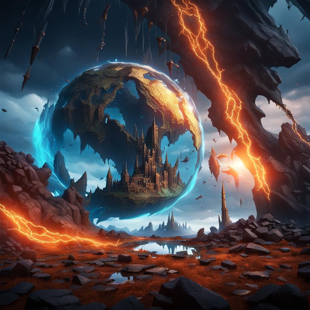 Surreal Broken Mirror Fantasy Concept Art