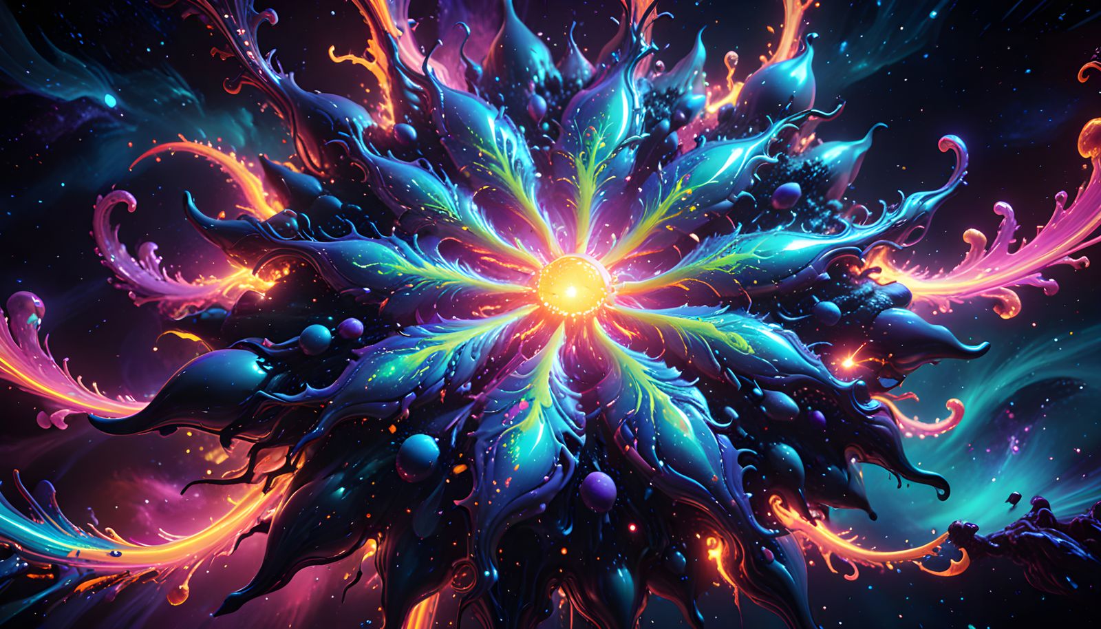 Iridescent Cosmic Star Clusters in Digital Art