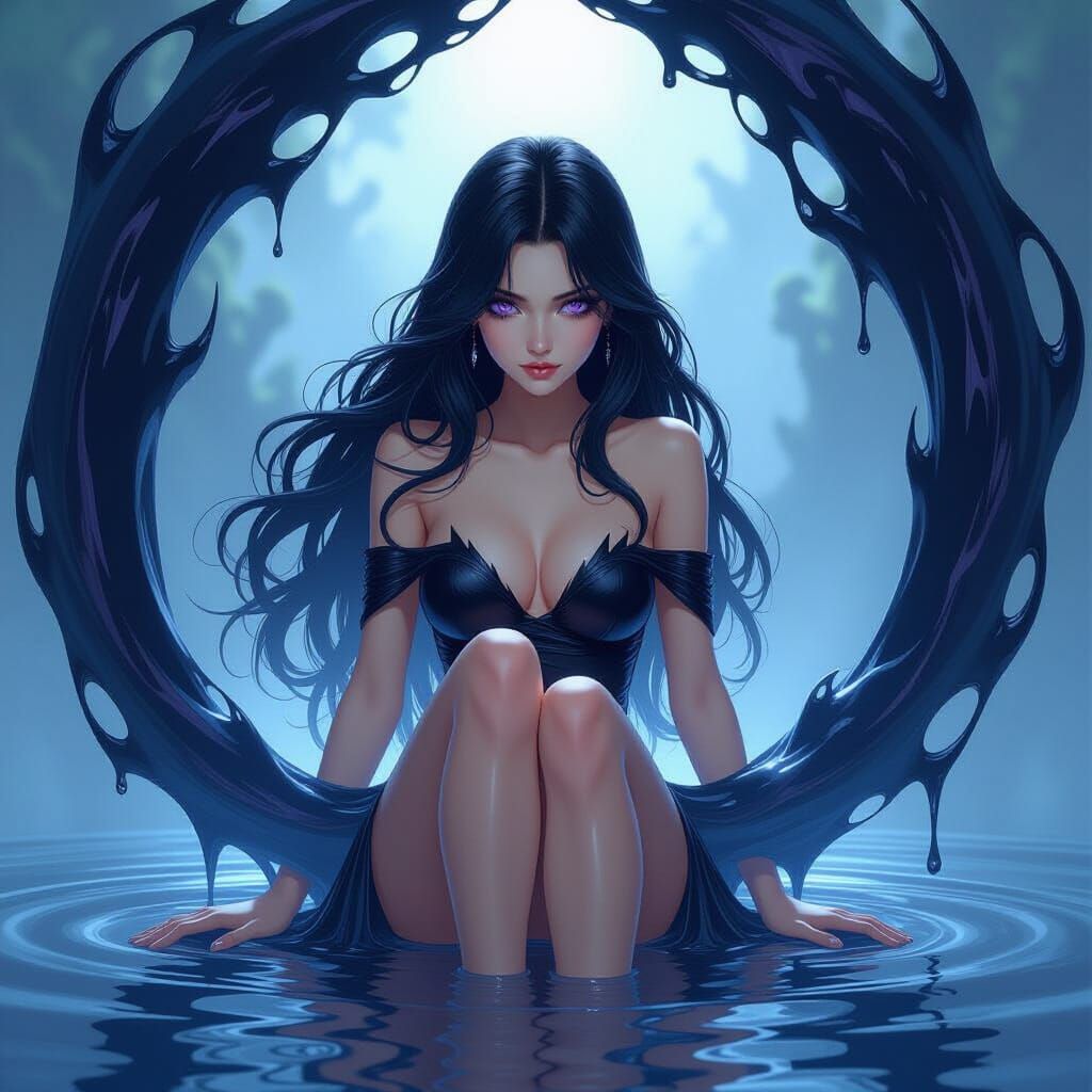 Goddess of Darkness in Swirling Shadow