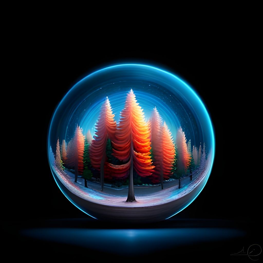 Vibrant Quantum Orb in Detailed Bioscape