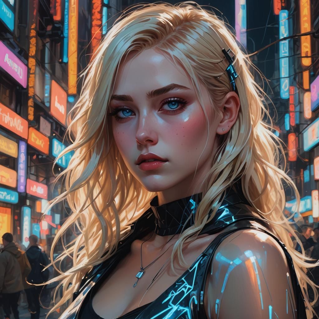 Cyberpunk Blonde Bombshell