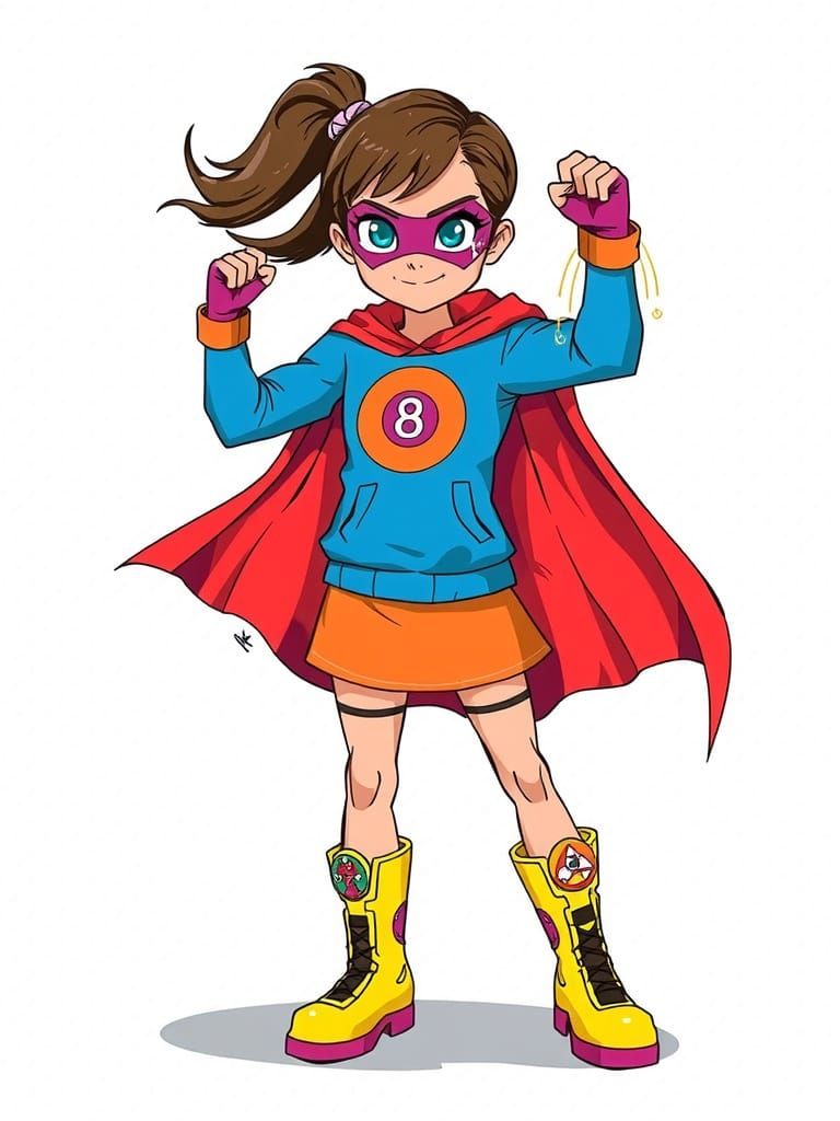 Young Heroine Soars in Vibrant 3D Comic Book Art