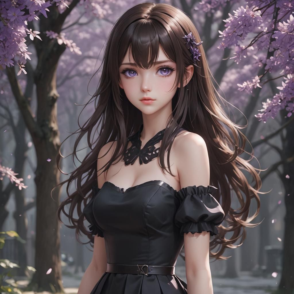 Anime Mage with Purple Eyes in 3D