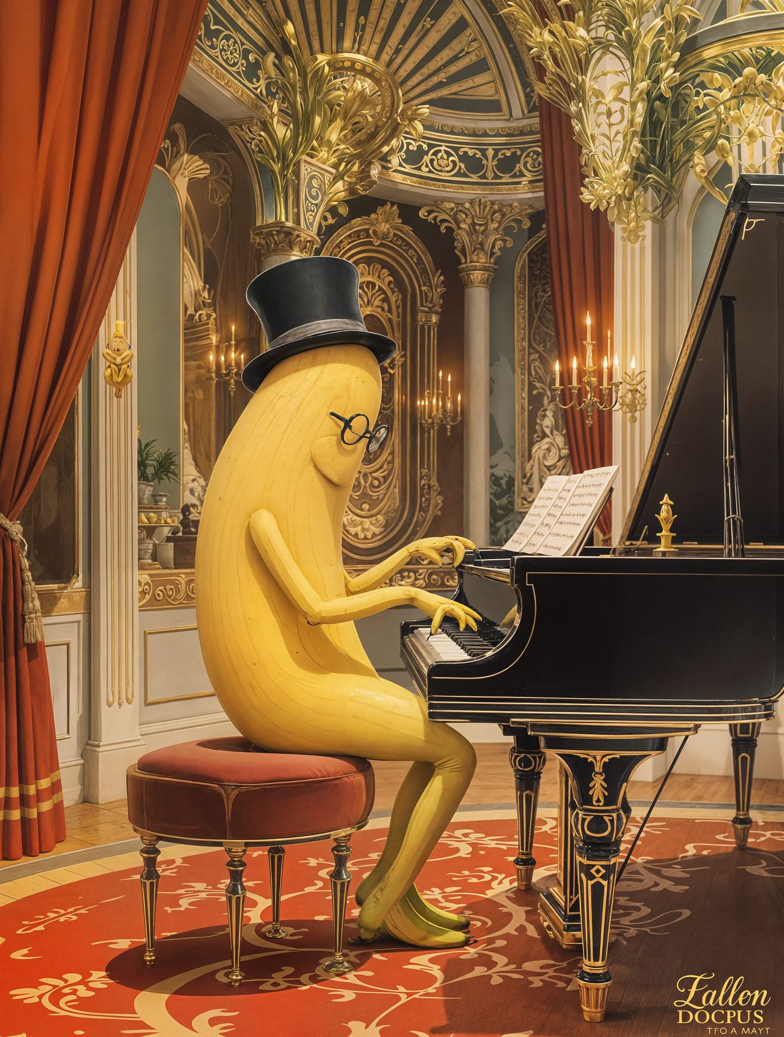 Banana Plays Piano: A Whimsical AI Creation
