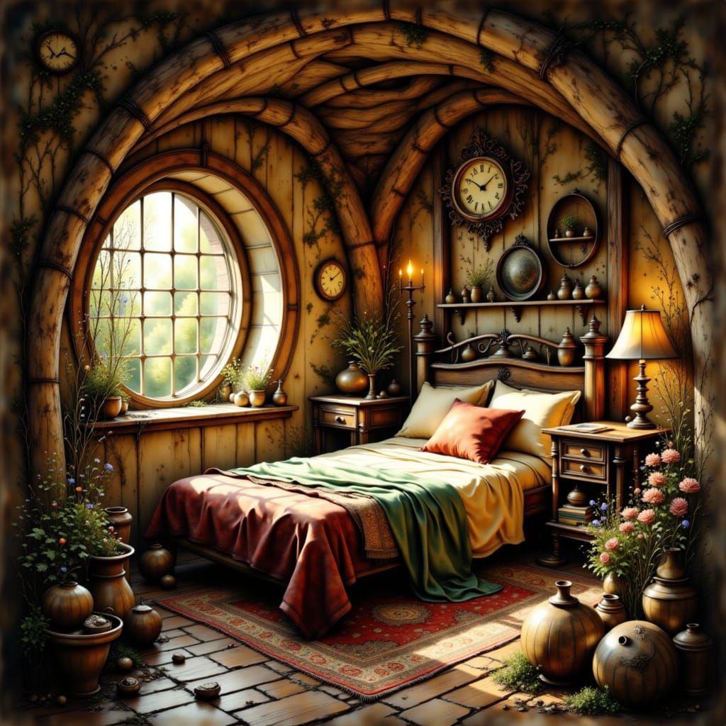 Cozy Hobbit Hole Bedroom