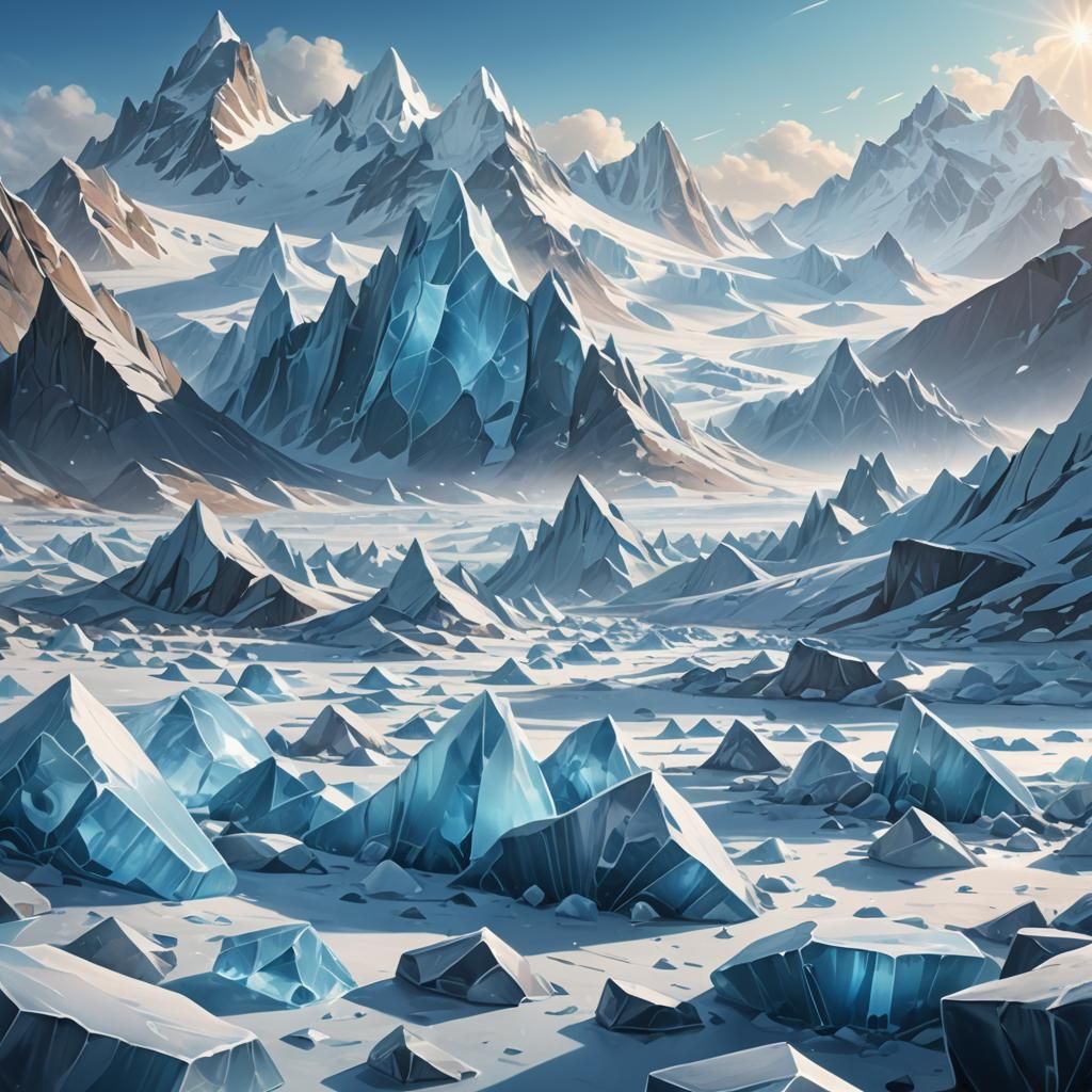 Icy Tundra Landscape in Anime Key Visual Style