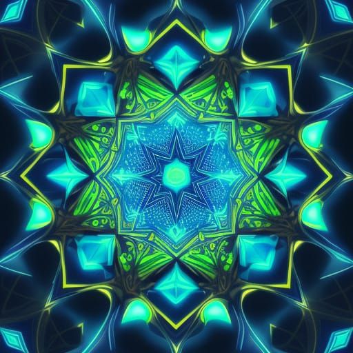 Glowing Islamic Geometric Patterns in Macro Photography