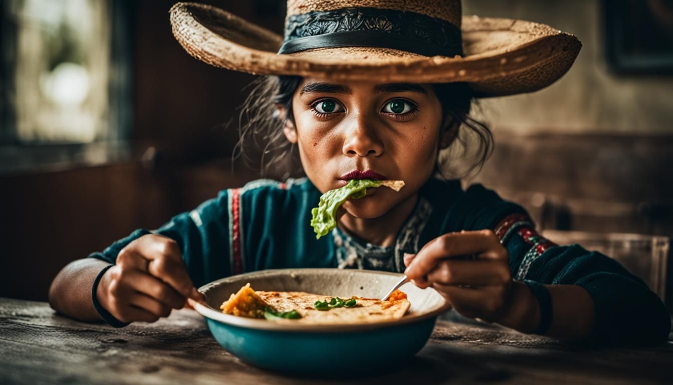 Mexican Bandit Enjoying Tortilla in the Wild West