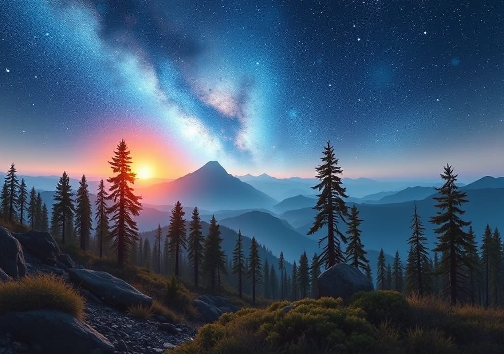 Abstract Ultramarine Vortex Wilderness Design